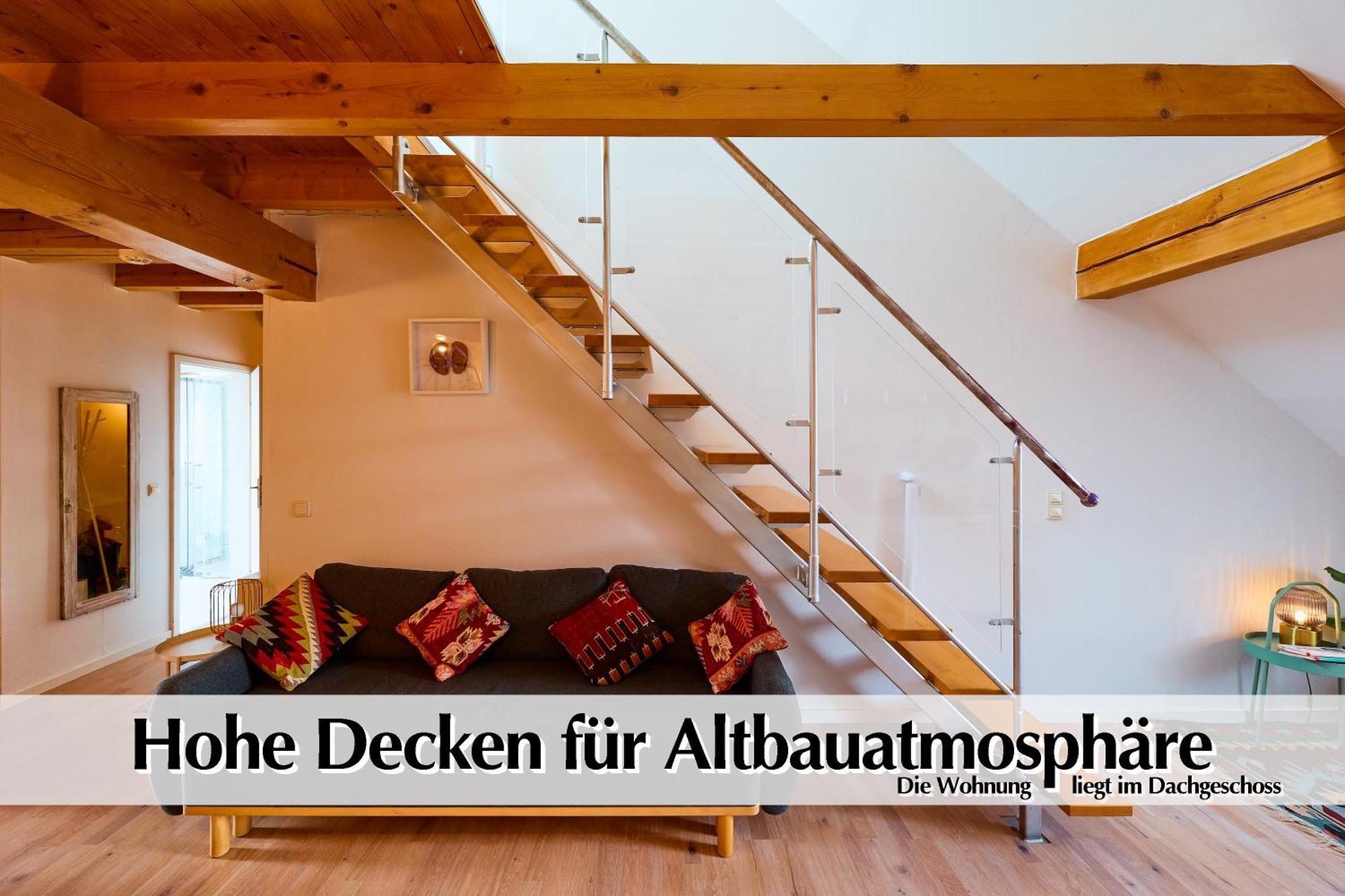 Helle 72Qm Maisonette Wohnung Im Herzen Erfurts Mit Kingsize Bett, Smart-Tv, Etc Bagian luar foto