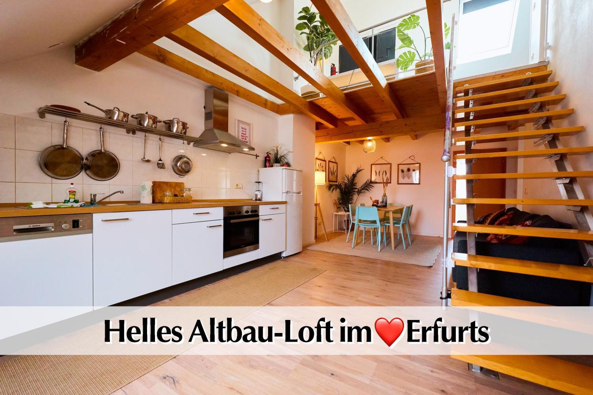 Helle 72Qm Maisonette Wohnung Im Herzen Erfurts Mit Kingsize Bett, Smart-Tv, Etc Bagian luar foto
